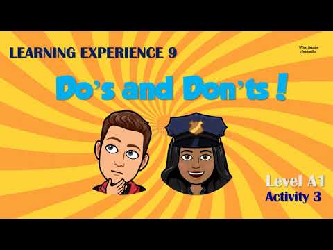 Do’s and Don’ts! - APRENDO EN CASA - LEVEL A1 - EXPERIENCE 9- ACTIVITY 3