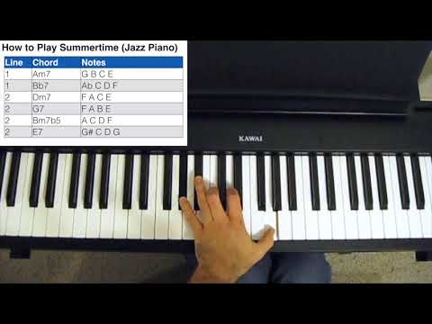 How to Play Summertime (Jazz Piano) - with Sheet Music
