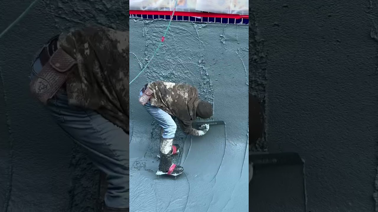 Swimming pool plaster. Satisfying application! #satisfying #pooldesign #satisfyingvideo