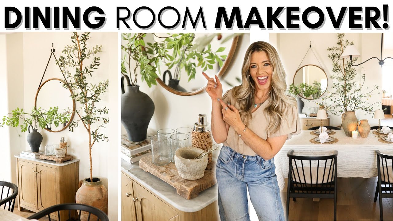 DINING ROOM MAKEOVER! || HOME DECORATING TIPS & IDEAS || RUSTIC MODERN DINING ROOM DECORATING