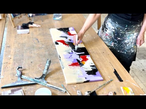 How to Paint SIMPLE Abstract - 3 Pieces - Step-by-Step - Part 2