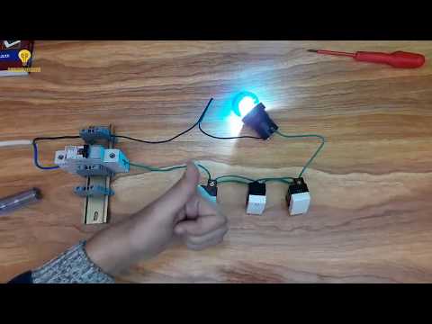 حلقة 4  -  الدوائر الكهربائية للمبتدئين  -  كيفية التحكم فى مصباح من ثلاث اماكن مختلفة