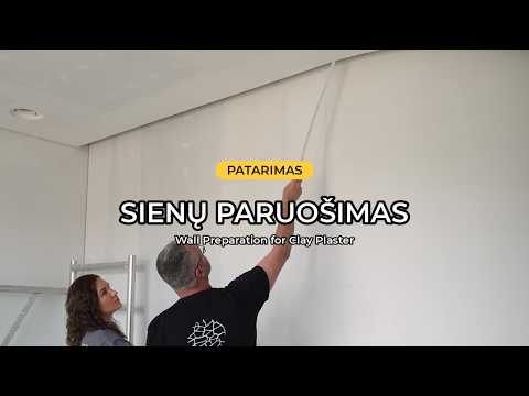 Sienų paruošimas molio tinko apdailai