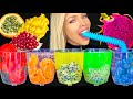ASMR EXOTIC FRUIT DRINKS YELLOW DRAGON FRUIT POMEGRANATE GRANADILLA FRUIT WATERMELON MUKBANG 먹방