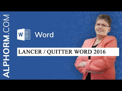 Tutorial Word 2016 Initiation | Lancer Quitter WORD 2016