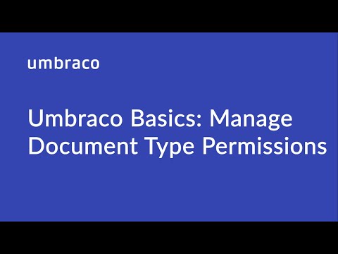 Umbraco Basics: Manage Document Type Permissions