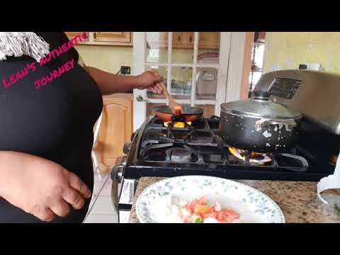 sunrise boss mom preparing codfish/saltfish omlets