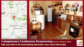 preview picture of video '4 slaapkamers 2 badkamers Dorpswoning te Koop in Bacoco, Badajoz, Spain'