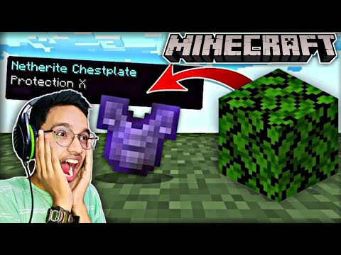 AXTEROX - MINECRAFT BUT LEAVES DROP OP ITEMS (HINDI)