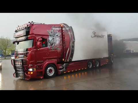 SUPER - Scania R 999 HP V8 Power "SARANTOS" Brutal SOUND -Rain Edition- HD