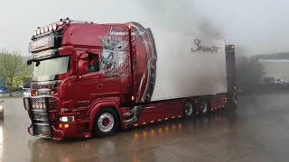SUPER - Scania R 999 HP V8 Power &quot;SARANTOS&quot; Brutal SOUND -Rain Edition- HD