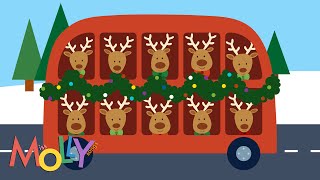 10 Little Reindeer | A Christmas Counting Song | Miss Molly Sing Along Songs