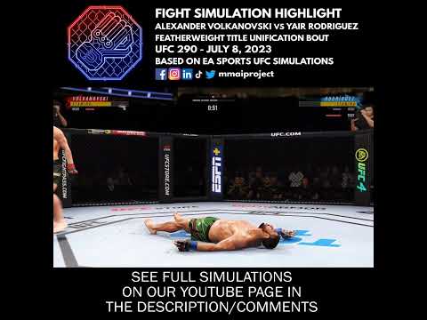 UFC 290 Volkanovski vs Rodriguez Featherweight Title Fight Simulation Highlight 🇦🇺🇲🇽👊🎮 #shorts