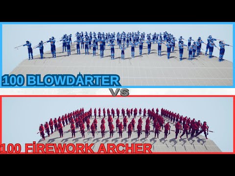 100x FİREWORK ARCHER VS 100x BLOWDARTER  l Totally Accurate Battle Simulator