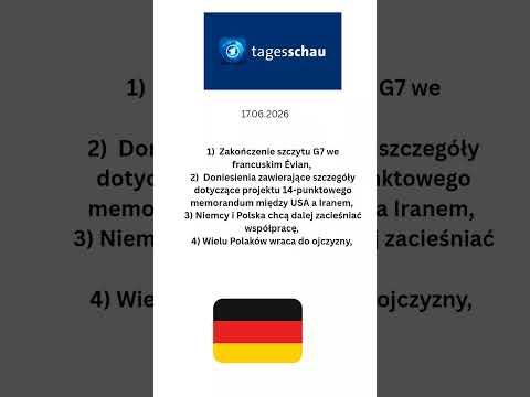 Niemiecki dziennik telewizyjny @tagesschau 16 czerwca