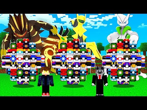 LUCKY PIXELMON REDONDA SHINY MEGA MEWTWO VS SHINY ARCEUS VS SHINY GROUDON - MINECRAFT PIXELMON MOD