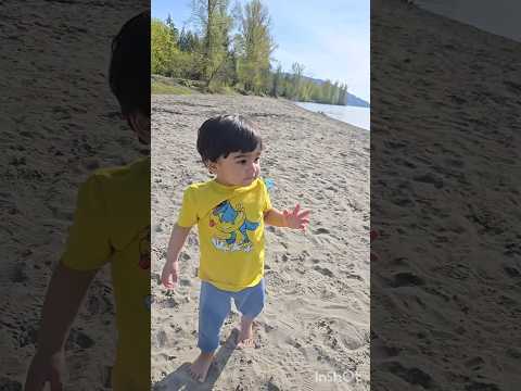 Chetan at the beach ⛱️ 😎 Island22  #chetanraj #cutebaby #baby