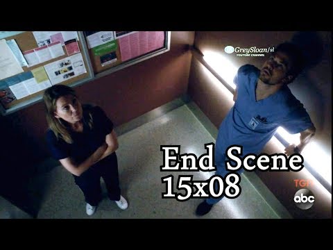Grey's Anatomy 15x08 Ending Scene  Stuck in Elevator Meredith & Deluca - Amelia Teddy & Owen