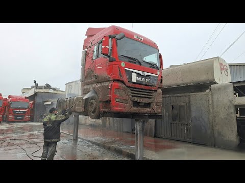 Muddy MAN Truck Wash 🚿 | Real Heavy Vehicle Cleaning ASMR | Car Wash Beast