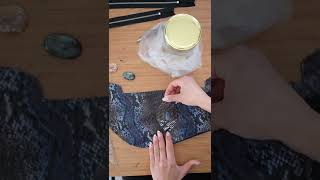 placing the crystals #fashion #leather #art #bag #design #sewing #leat
