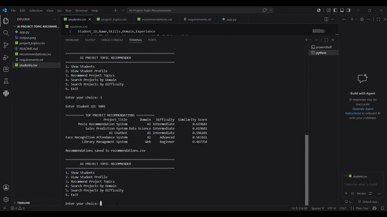 How I Built an AI Project Topic Recommender Using Python