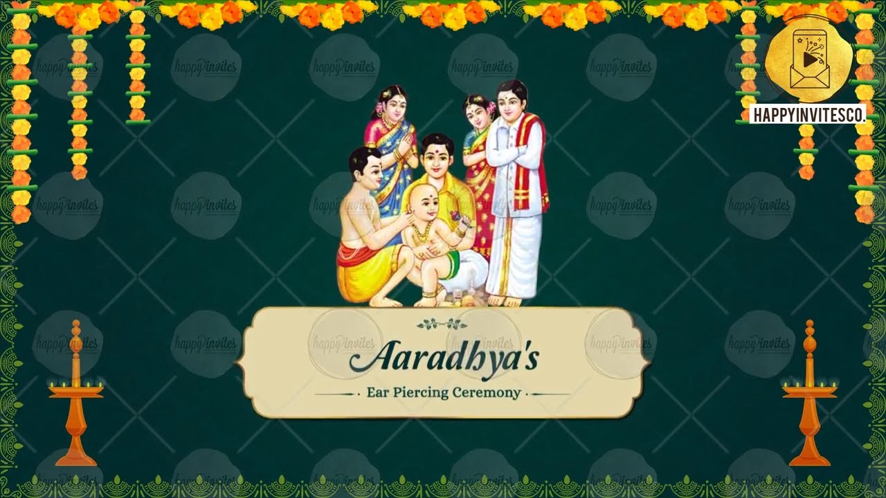 Ear Piercing Ceremony Invitation | WhatsApp Video Invitation | +918879794909