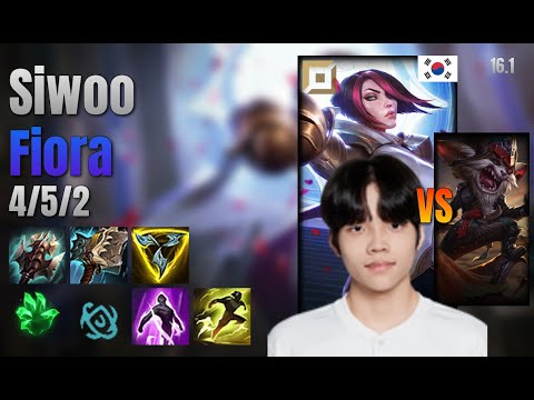 Siwoo Top Fiora vs Kled lol KR solo rank Full Game 16.1 | 시우 피오라 vs 클레드