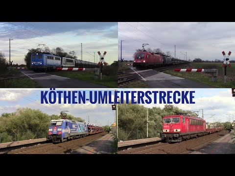 Zugverkehr entlang der Köthen-Umleiterstrecke (Halle-Bitterfeld-Dessau-Magdeburg)