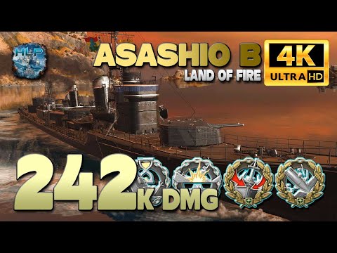 Destroyer Asashio B on map Land of Fire, 241k damage - World of Warships