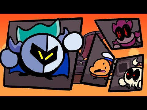 Metaknight's crew panics as Kirby destroys the Halberd mid flight