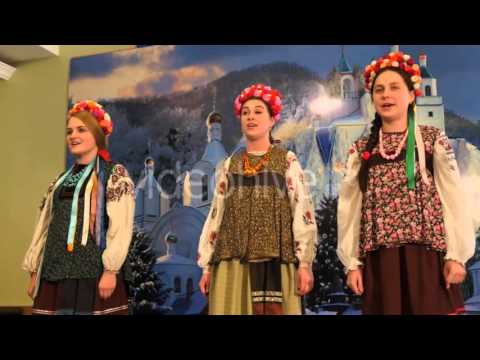 Women in National Clothes at Holy Mountains Lavra Dormition Cathedral Ukraine Christmas Women Girls