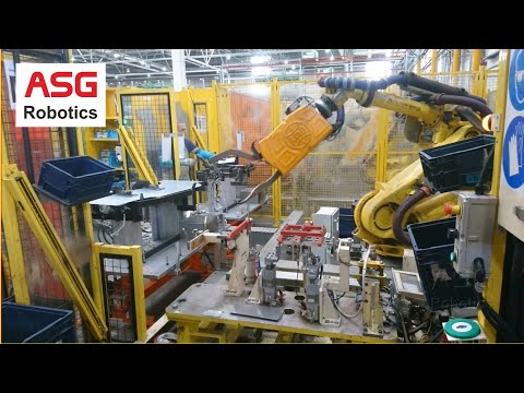 Spot welding robotic cell, ASG Robotics