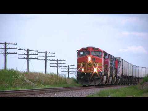 BNSF 5291 West (and Conrail and CN) past Woodlawn Road on 8-5-09