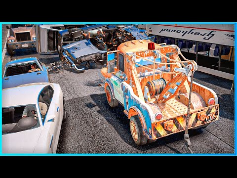 *CRAZY* Cars Tow Mater Crashes Ep.26 – GTA 5