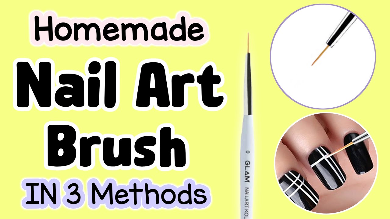 How to make thin nail art brush | Diy nail art brush | Homemade nail art brush