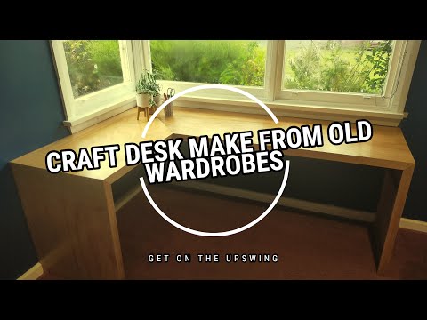 Craft Desk made from recycled wardrobes
