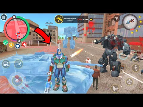 Rope Hero: Vice Town (Snow Gun Freeze Army Tank and Police Car)Cold will Break - Android Gameplay HD