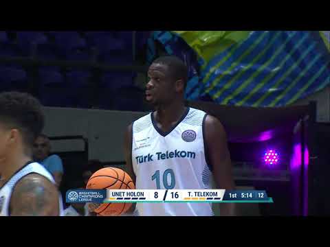 UNET HOLON   TURK TELEKOM   Good help from referee to correct his partner   foul was in passing the