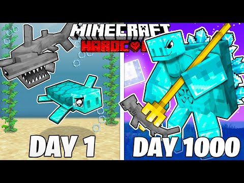 I Survived 1000 Days As A DIAMOND TURTLE in HARDCORE Minecraft! (Full Story)