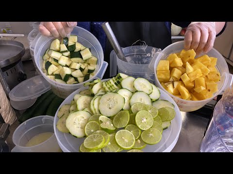 Agua fresca Piña 🍍 Pepino 🥒 con limón 🍋 🔴