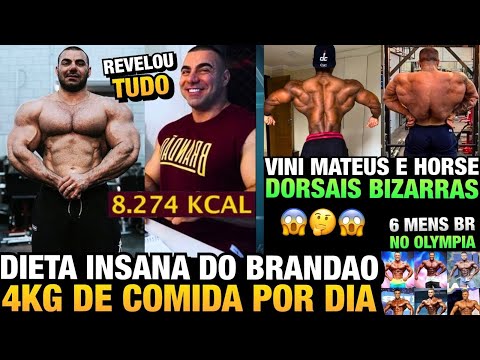 BIZARRO: BRANDÃO COMENDO 4 KG DE COMIDA POR DIA +8 MIL CALORIAS  VINI MATEUS E HORSE MOSTRAM DORSAIS