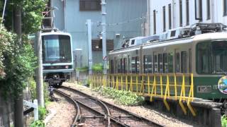 preview picture of video '【江ノ電】500形501F＋1100形1101F＠江ノ島('11/05){Enoden500&1100}'