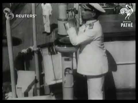 King George ll of Greece reviews his fleet  (1938)