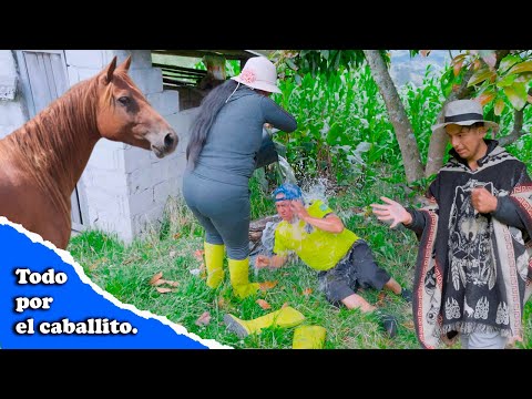 When the woman doesn't open the door for me, I take the horse without her permission.