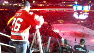 Andrew Jerman sounds Hurricane's warning siren