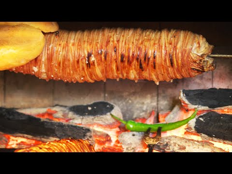 istanbul street food | lamb intestine sandwich (kokoreç) | turkey street food