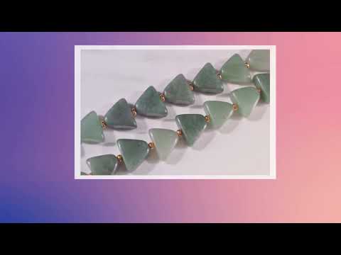 20" Solid Copper & Genuine Deep Green Aventurine Thick Triangle Beaded Necklace
