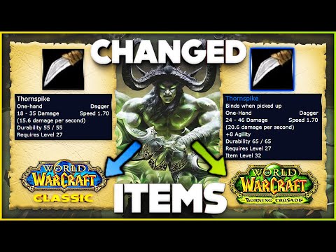 Items that get Changed in Burning Crusade Classic Pre Patch