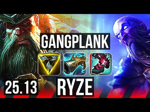 GANGPLANK vs RYZE (TOP) | 6/2/15, 2000+ games, Dominating | KR Master | 25.13