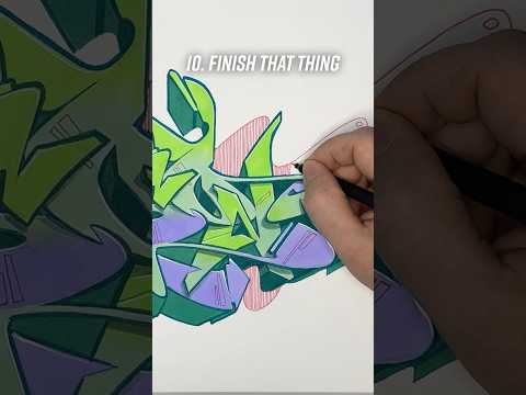 Graffiti Sketch in 10 Easy Steps  #graffitigroovin #sketching #art #graffiti #painting #graff #smoe